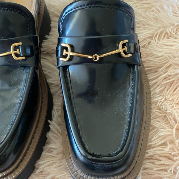 SOLD!! Sam Edelman Black Lennon Lug Sole Buckle Mule Loafer size 6 - Picture 11 of 14